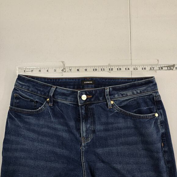 Express 90s ankle boot cut jeans mid rise size 8R blue denim 6942 - Picture 3 of 12